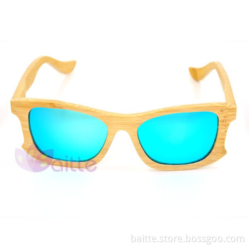Polarized Lenses Optical Attribute and Customized logo wood framed sunglasses